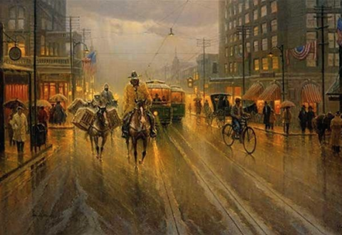 Early Downtown Houston, painting