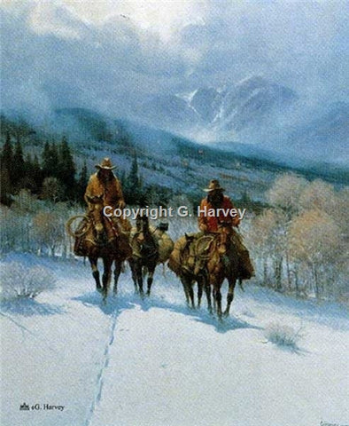 Line Camp Buddies, painting by David DuBois