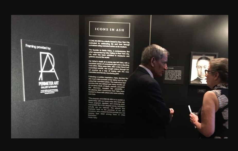 Framing provided by Perimeter Art Gallery plaque at a museum exhibit installation